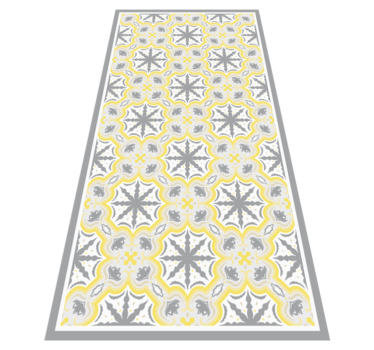 Gray and Yello Star Pattern kitchen vinyl carpet - TenStickers