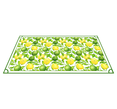 Citrus leaf pattern kitchen vinyl carpet - TenStickers