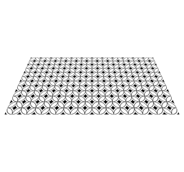 Mid century black tile effect vinyl rug - TenStickers