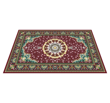 Traditional floral motif kitchen vinyl carpet - TenStickers