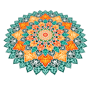 Kitchen colorful mandala vinyl rug - TenStickers