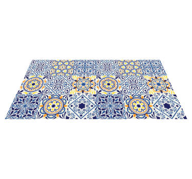 Vibrant tile arrangement kitchen vinyl carpet - TenStickers