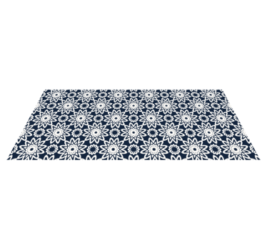 Navy floral design kitchen vinyl carpet - TenStickers