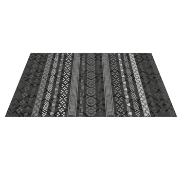 Puzzle stamp effect on black mosaic vinyl flooring - TenStickers