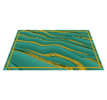 Green and gold marble effect vinyl rug - TenStickers