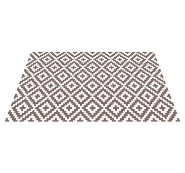 Simple squares in cream mosaic vinyl rug - TenStickers