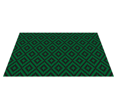 Green diamond pattern kitchen vinyl carpet - TenStickers