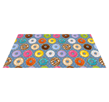 Vibrant donut motif kitchen vinyl carpet - TenStickers