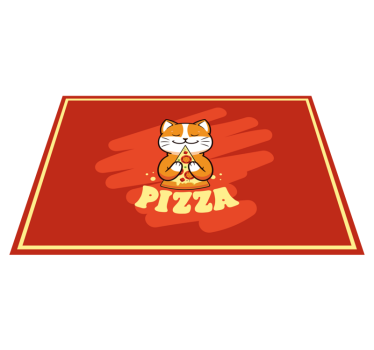 Cute cat with pizza kitchen vinyl carpet - TenStickers