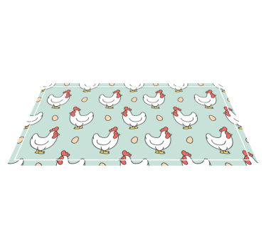 Chickens and Ova kitchen vinyl carpet - TenStickers