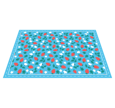 Strawberry Floral Motif kitchen vinyl carpet - TenStickers