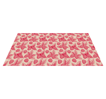 Raspberry leaf pattern kitchen vinyl carpet - TenStickers