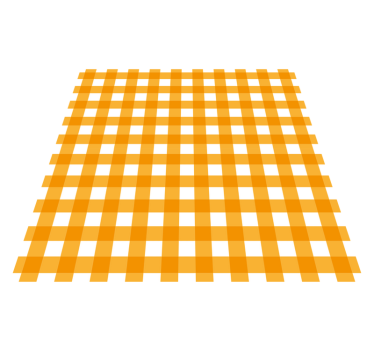 Orange checkered motif kitchen vinyl carpet - TenStickers