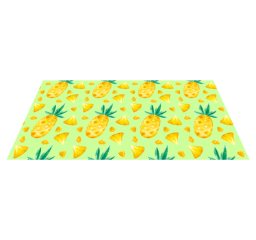 Pineapple green motif kitchen vinyl carpet - TenStickers
