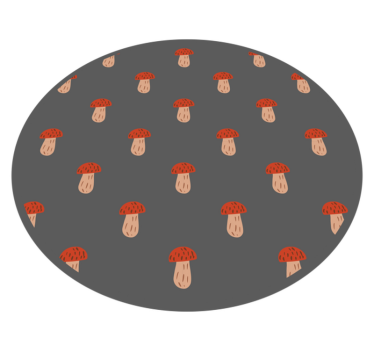 Mushroom Patterned Round kitchen vinyl carpet - TenStickers