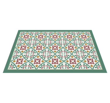 Elegant floral mosaic kitchen vinyl carpet - TenStickers