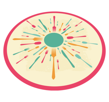 Colorful Cutlery Burst kitchen vinyl carpet - TenStickers
