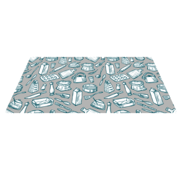 Cooking Utensils Pattern kitchen vinyl carpet - TenStickers