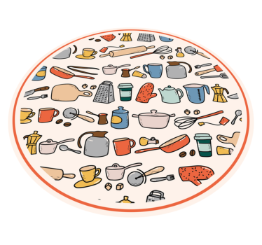 Kitchen vinyl carpet for kitchen utensil collection - TenStickers