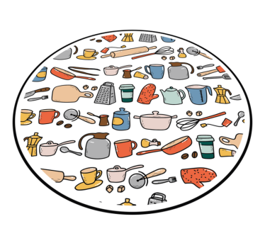 Culinary Tools Collection kitchen vinyl carpet - TenStickers