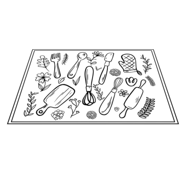 Kitchen vinyl carpet with kitchen utensils design - TenStickers