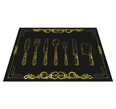 Kitchen vinyl carpet kitchen utensils design - TenStickers