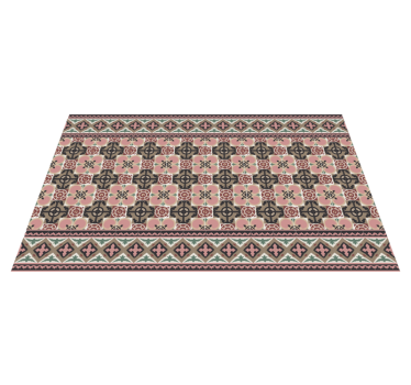 Retro Botanical Motif kitchen vinyl carpet - TenStickers