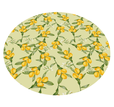 Tropical summer lemons pattern contemporary rugs - TenStickers