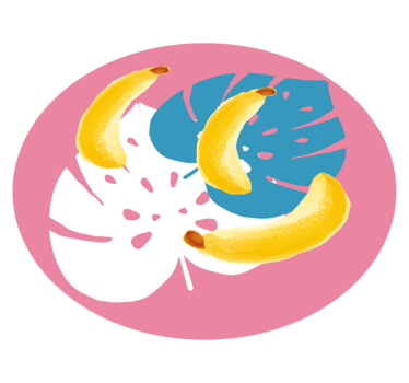 Tropical Banana Motif kitchen vinyl carpet - TenStickers