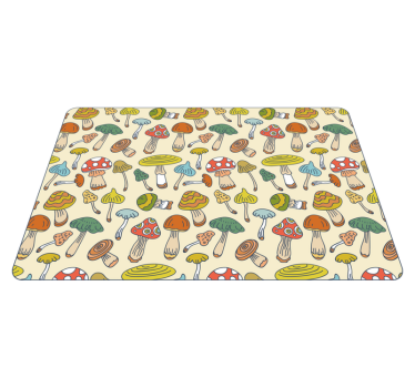 Lively Mushroom Illustration kitchen vinyl carpet - TenStickers
