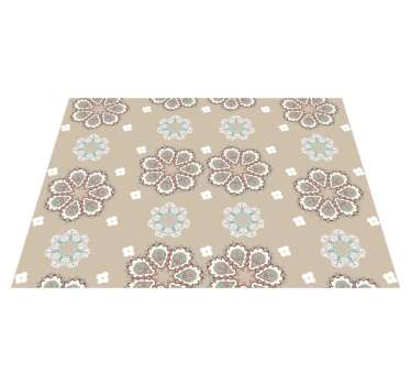 Mosaic Floral Elegant Pattern beige vinyl carpet - TenStickers
