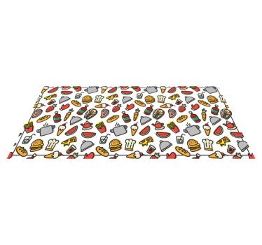Food icons pattern modern flooring - TenStickers