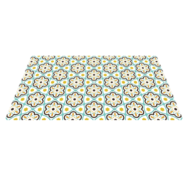 Floral inspired pattern tile carpet - TenStickers