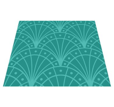 Turquoise blue art deco design kitchen vinyl rug - TenStickers