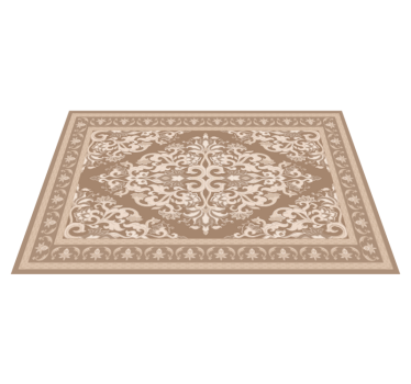 Oriental design beige vinyl carpet - TenStickers