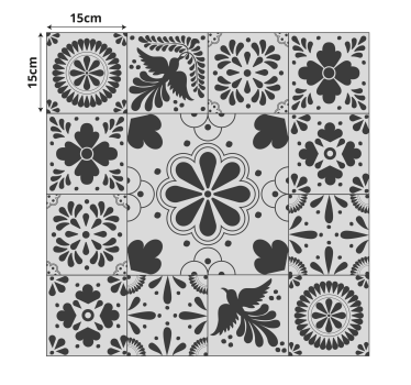 Black and cream kitchen tiles kitchen flooring - TenStickers