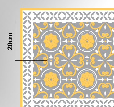 Yellow grey pattern kitchen vinyl carpet - TenStickers