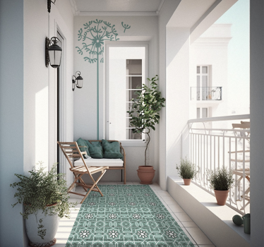 long kitchen vinyl rug with pattern tile mat - TenStickers