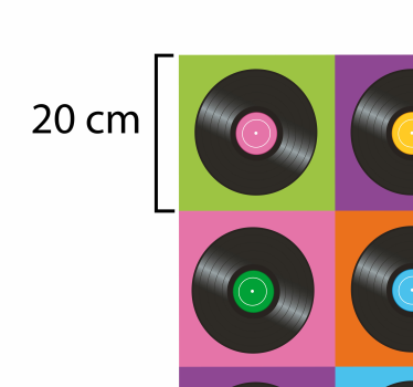 Musical vinyl disk plates pattern kitchen vinyl rug - TenStickers
