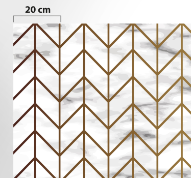 Gold and marble geometrics kitchen mat - TenStickers