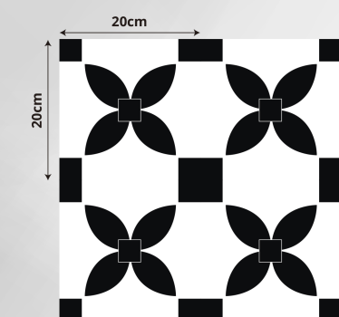 Black printed street tile effect vinyl rug tile mat - TenStickers