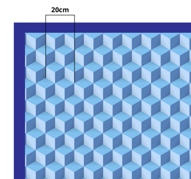 3D cubes kitchen flooring - TenStickers