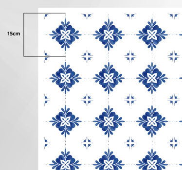 Vintage blue tile kitchen flooring - TenStickers
