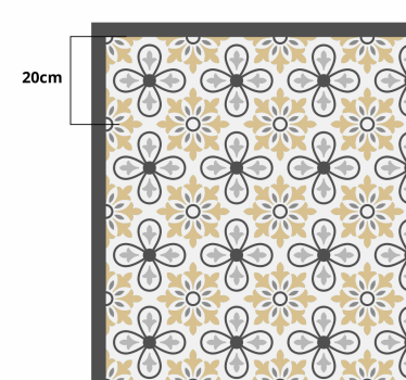 Antique Floral tile vinyl rug - TenStickers