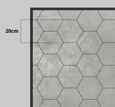 Grey stone texture hexagons  tile mat - TenStickers