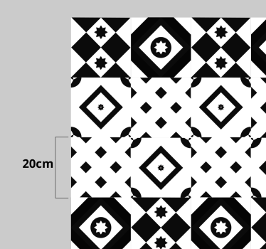 Monochrome geometric shapes kitchen vinyl carpet - TenStickers