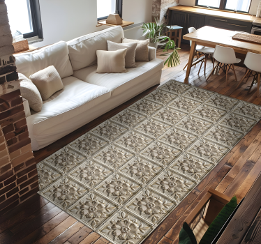 Antic tiles beige vinyl carpet - TenStickers