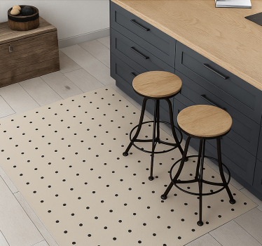 Beige poka dot pattern kitchen vinyl carpet - TenStickers
