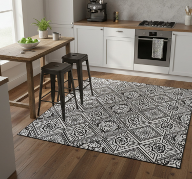 Bold contrast kaleidoscope kitchen vinyl carpet - TenStickers