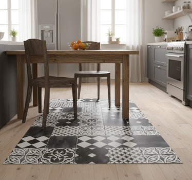 Bold contrast kaleidoscope kitchen vinyl carpet - TenStickers